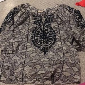 Silk snakeskin print top